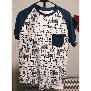 Blue & white top